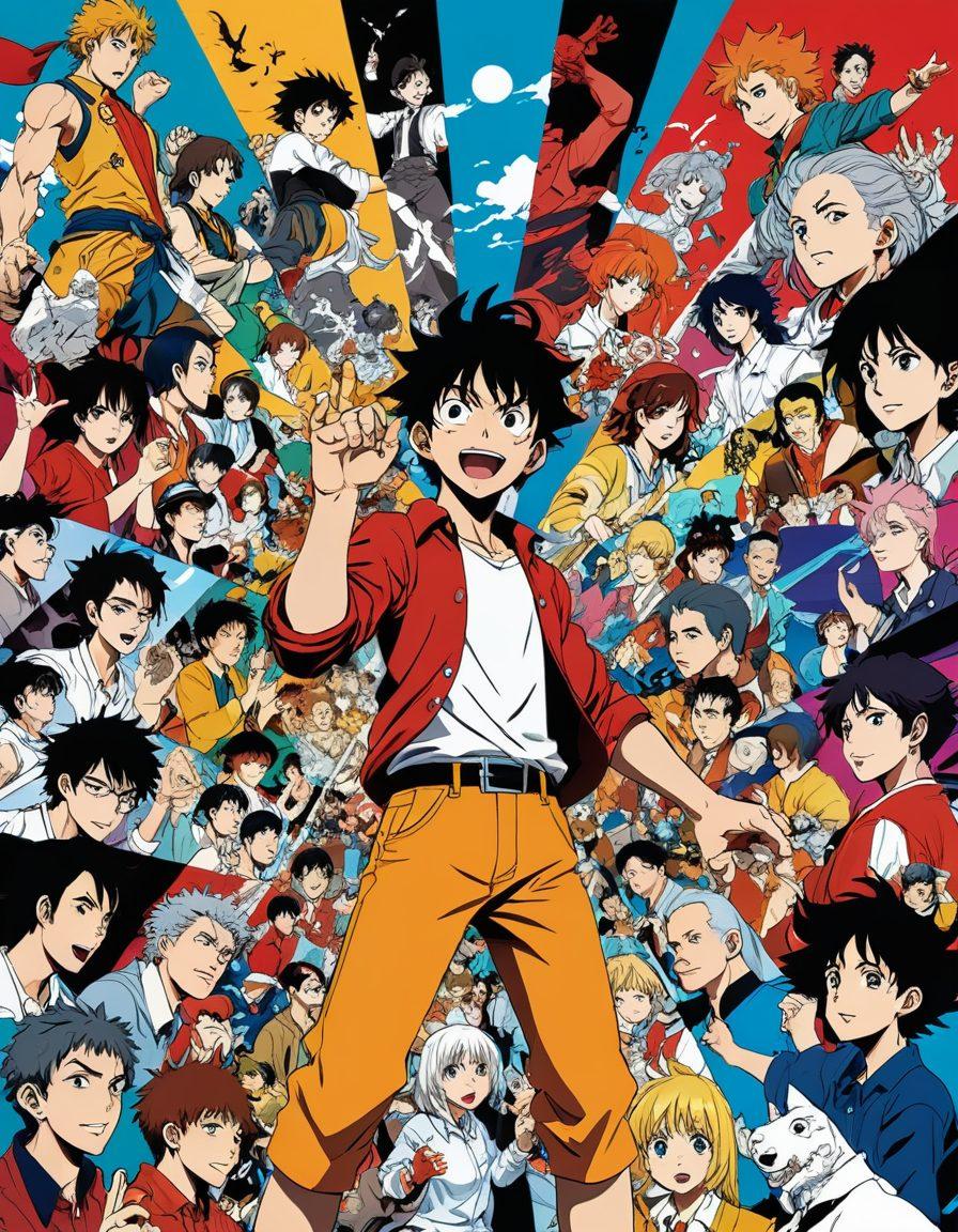 A dynamic collage depicting the transition from traditional manga art to vibrant scenes of animated characters in motion, showcasing diverse styles from sketch to full animation. Include iconic manga panels merging into colorful, fluid animation frames, all surrounded by a whirlwind of fans cheering and engaging. Infuse the scene with energetic visuals reflecting the evolution of adult animation. super-realistic. vibrant colors. dynamic composition.